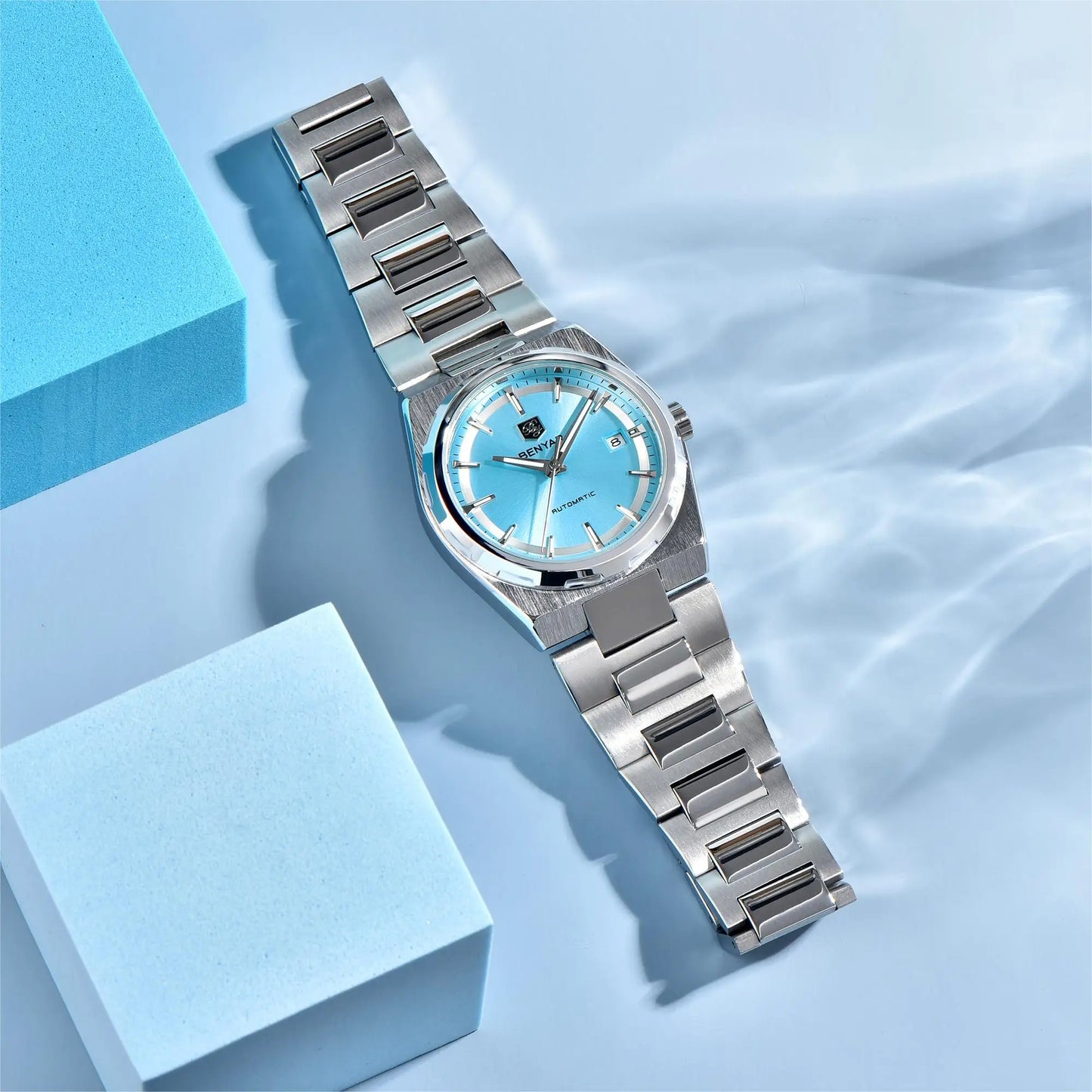 Watch Mechanical Wristwatch Stainless Steel Brand Watches Fashionable with Calendar Watch for Men BY5203