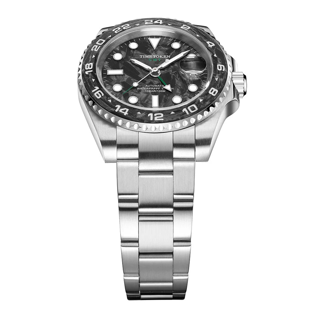 2025 Luxury Divers Watch | 40Mm Carbon Fiber Automatic Mens Watch – 100M Water Resistant