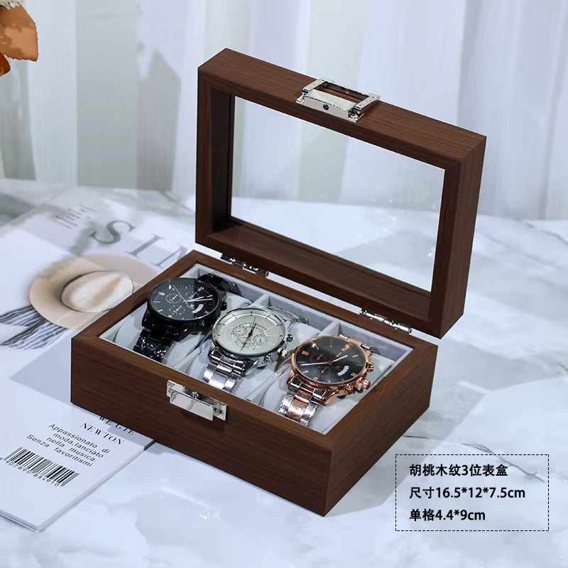 DELESYS New Walnut Wood Creative Watch Box Chinese Style Retro Wood Watch Display Box Large Capacity Beautiful Watch Box