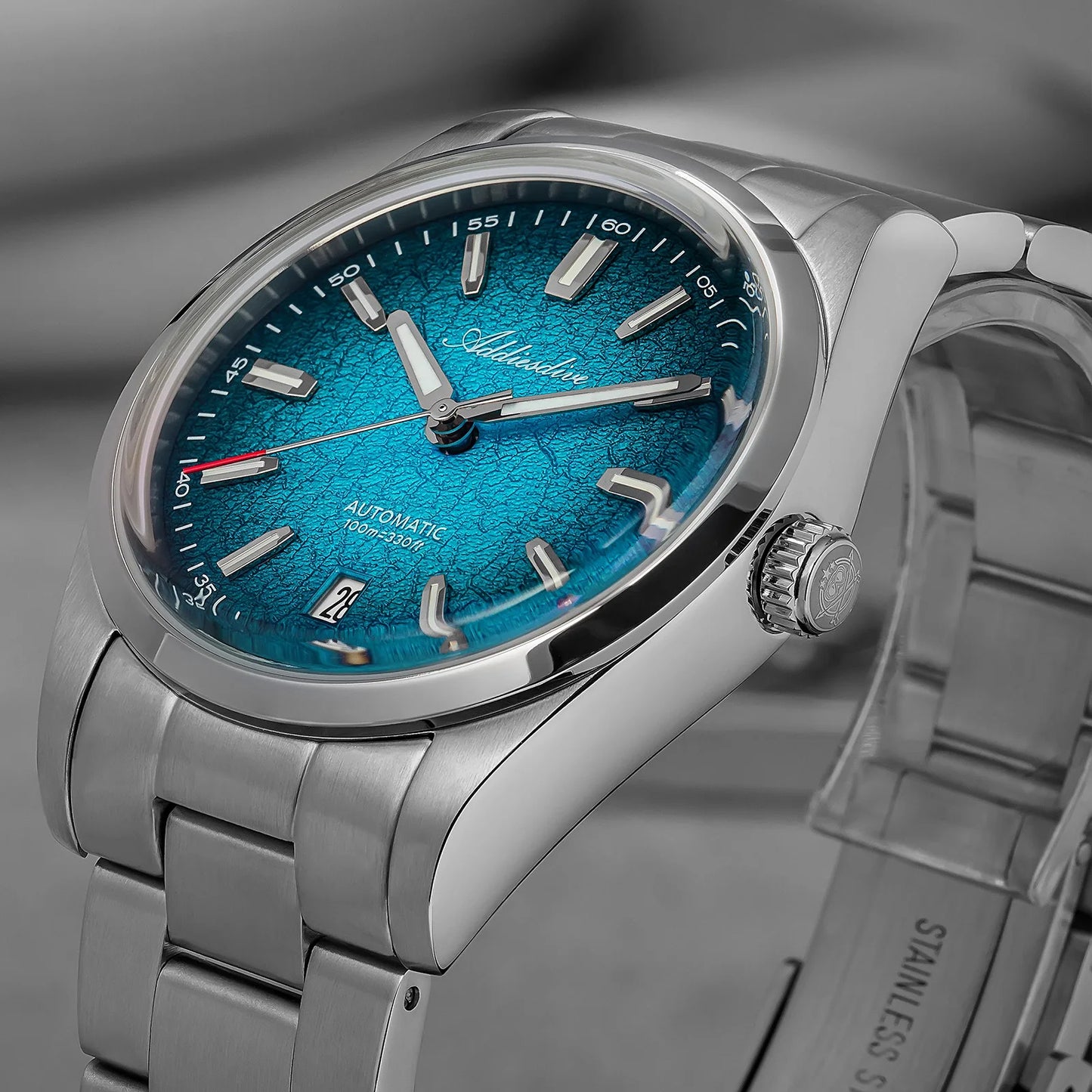 Gradient Diver Watches for Men K1 Mineral Glass Stainless Steel Waterproof Automatic Mechanical Watches AD2531 Luxury
