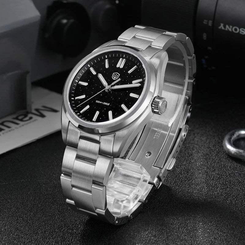 WD0003B Original Design Aventurine Dial Men Watch VH31 Sweep Seconds Quartz Movement 36Mm Watches Luminous Waterproof