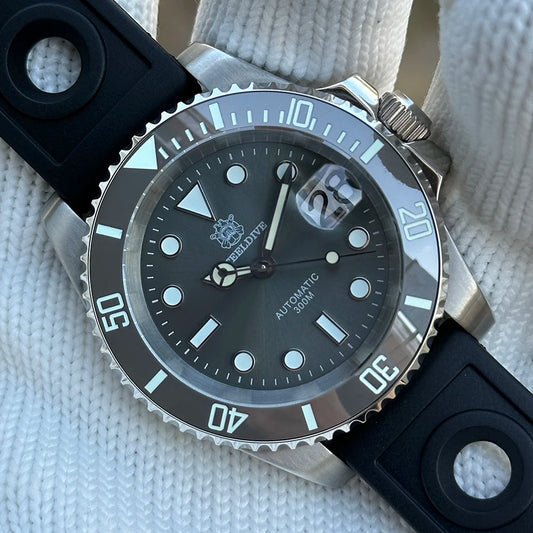 SD1953 Gray Dial Stainless Steel NH35 Watch  40.5Mm  Brand Sapphire Glass Men Diver Watches Hombre