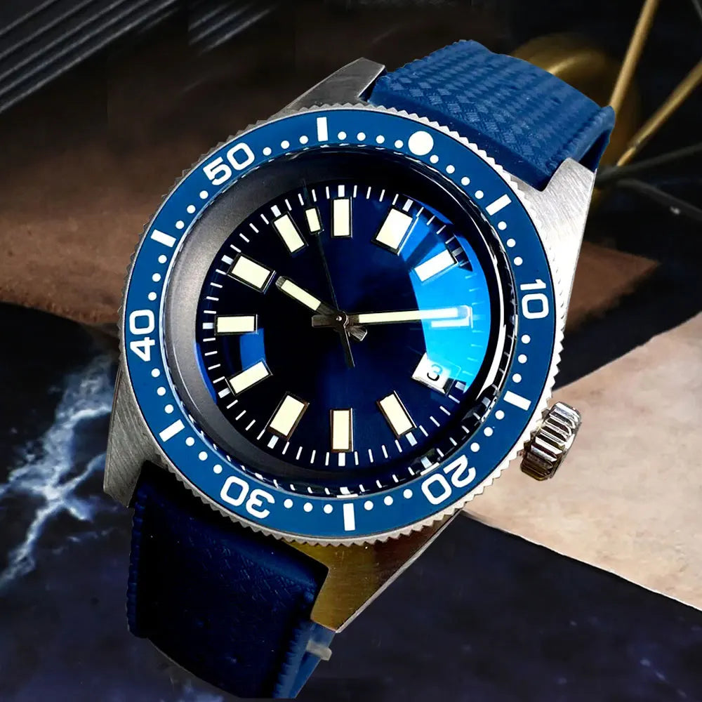 41Mm 62MAS Black Gray Dial NH35A Automatic 300M Diving Men'S Watch Ceramic Bezel Green Lume Bow Sapphire Glass