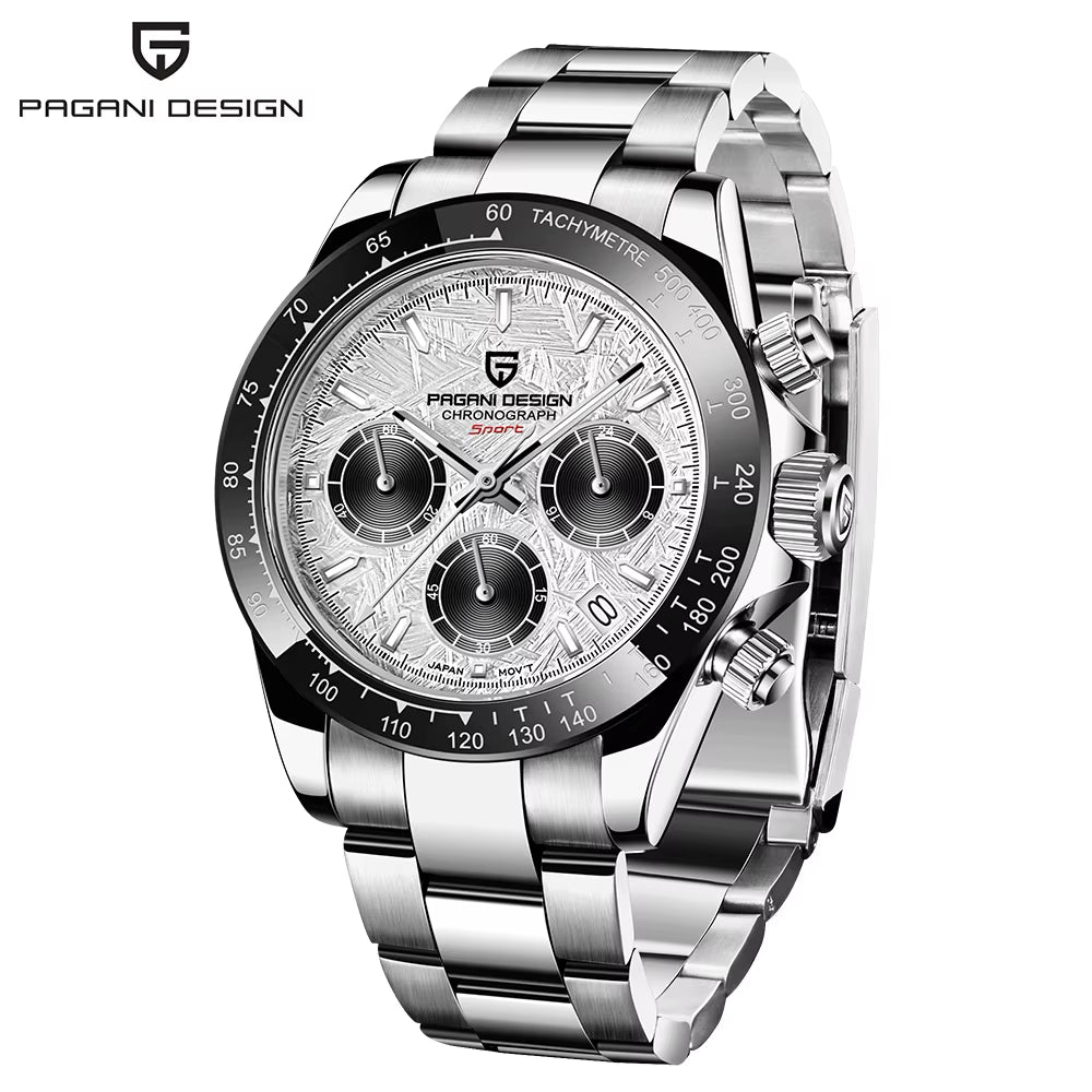 New Ceramic Bezel Men Quartz Wristwatches Luxurys Sapphire Glass Chronograph 100M Waterproof Stainless Watches Men