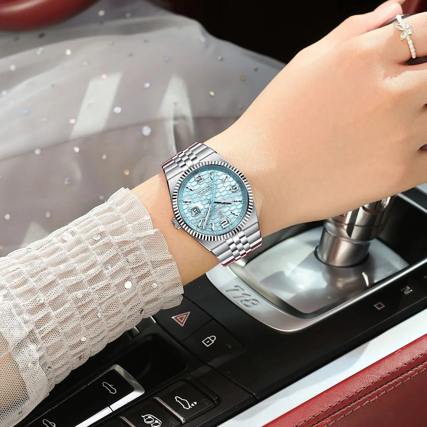 Casual Women'S Watches Luxury Stainless Steel Date Watch for Woman Luminous Waterproof Quartz Fashion Ladies Wristwatch