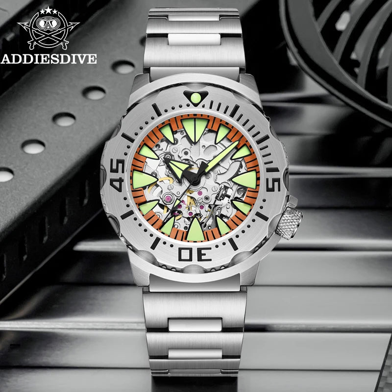Luxury Men'S Skeleton Automatic Watch Sapphire Glass BGW9 Luminous Diver'S Watch 200M Men Analog Mechanical Watches