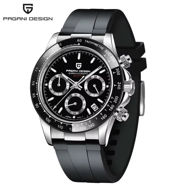 New Ceramic Bezel Men Quartz Wristwatches Luxurys Sapphire Glass Chronograph 100M Waterproof Stainless Watches Men