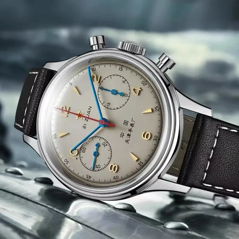 Men'S Watches 1963 Pilot Automatic Watch 42Mm Waterproof Retro Quartz Chronograph Vintage Dress Watch