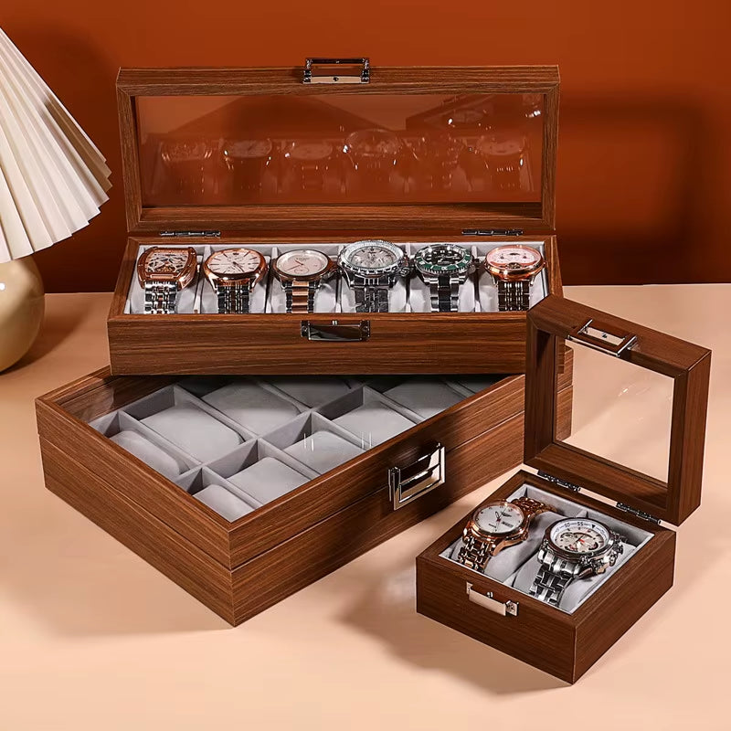 DELESYS New Walnut Wood Creative Watch Box Chinese Style Retro Wood Watch Display Box Large Capacity Beautiful Watch Box