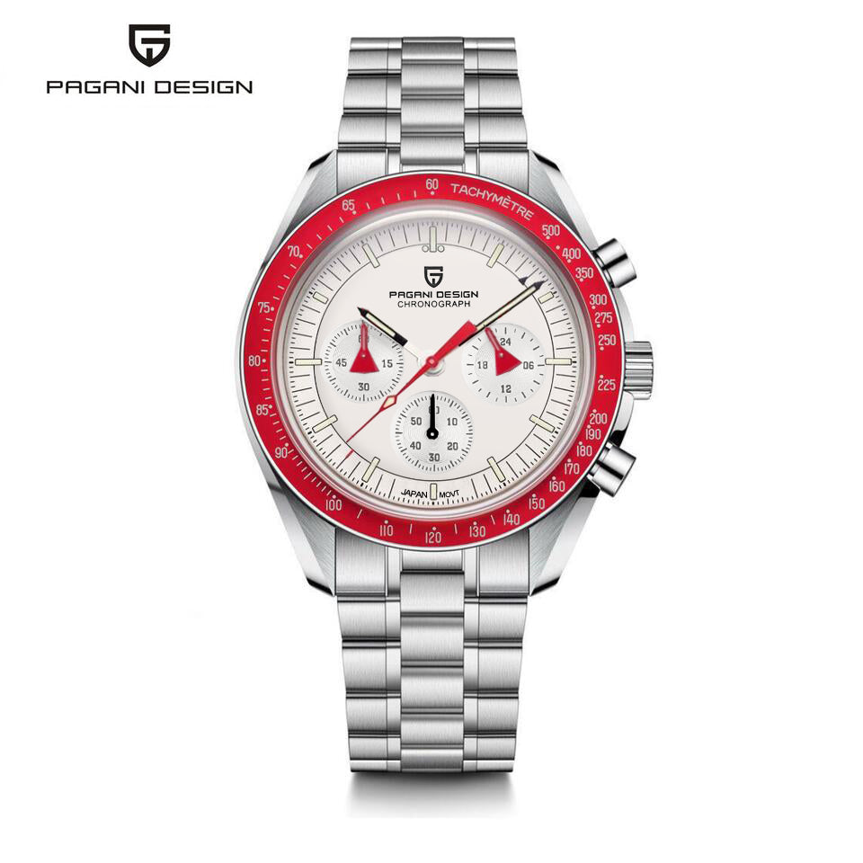 Pagani Design PD-1701 — Moon Series Chronograph Watch, Domed Sapphire 100M Water Resistant [Multiple Colour / Strap Options]