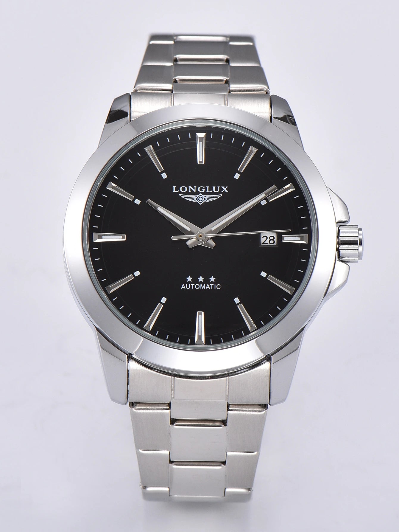 Automatic Watch Business Minimalist Modern Style Date Mechanical Watches Stainless Steel Waterproof Luminous Mens Watch Men Gift