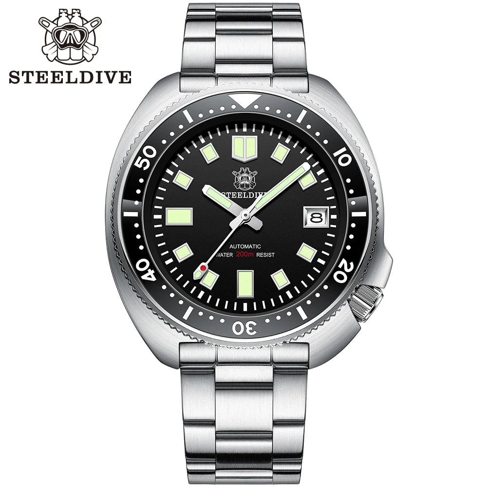 SD1970  Brand 44MM AR Coating Sapphire Glass 200M Waterproof Turtle Men NH35 Automatic Dive Watch with Ceramic Bezel