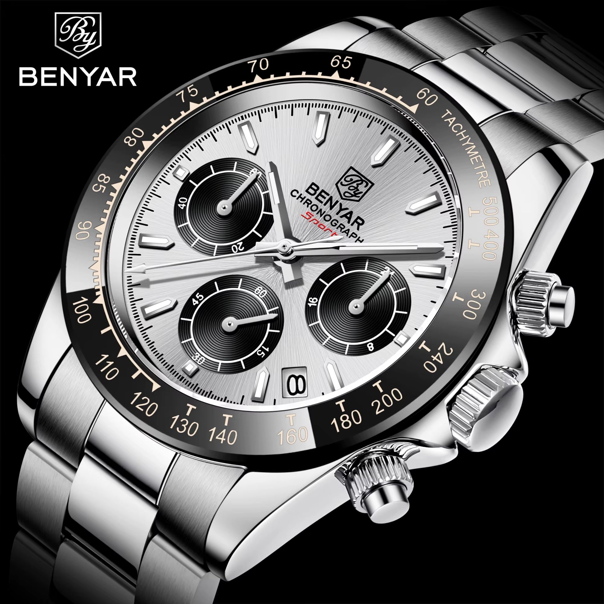 Sports Men Quartz Wrist Watch 3Bar Waterproof Stainless Steel Watch for Men Luxury Fashion Chronograph Relojes Hombre