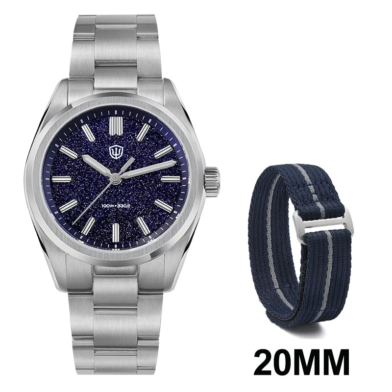 WD0003B Original Design Aventurine Dial Men Watch VH31 Sweep Seconds Quartz Movement 36Mm Watches Luminous Waterproof