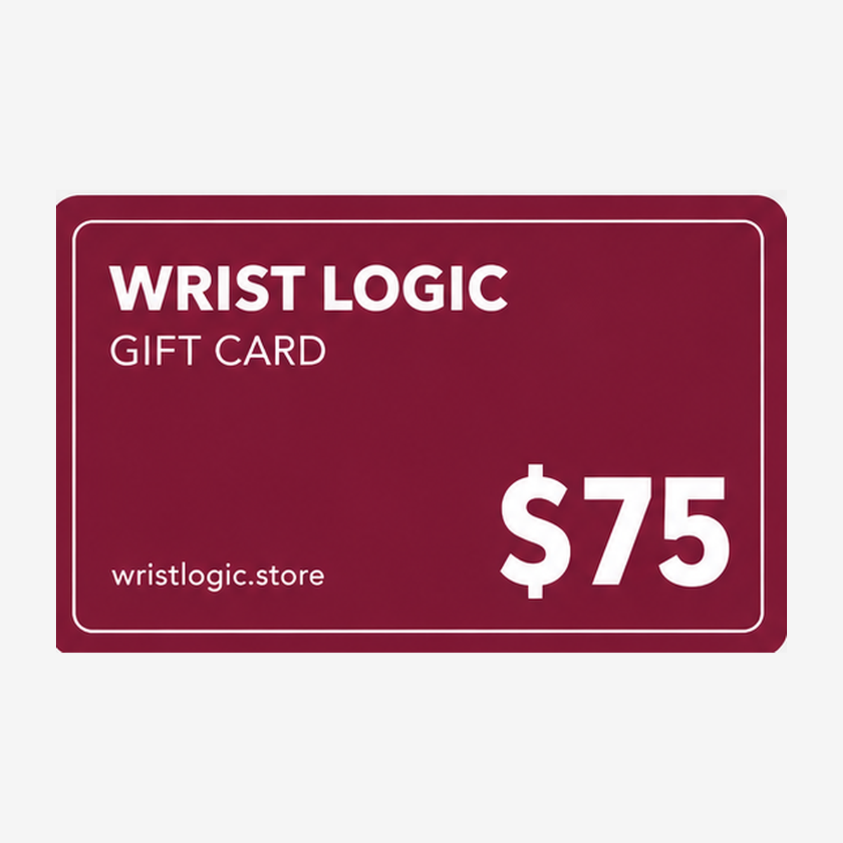 Wrist Logic $75 watch gift card, burgundy