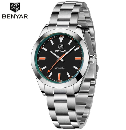 BENYAR 2026 New Mens Watches Top Brand Luxury Watch Men Automatic Mechanical Waterproof 50M Sport Wristwatch for Men BY5176 Gift
