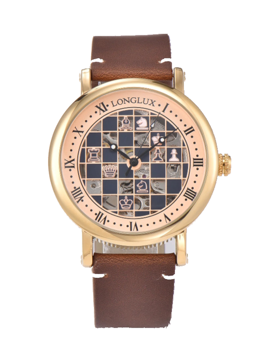 Check, Mate — Bold Chess Board Skeleton Automatic Watch [Colour / Dial Option]