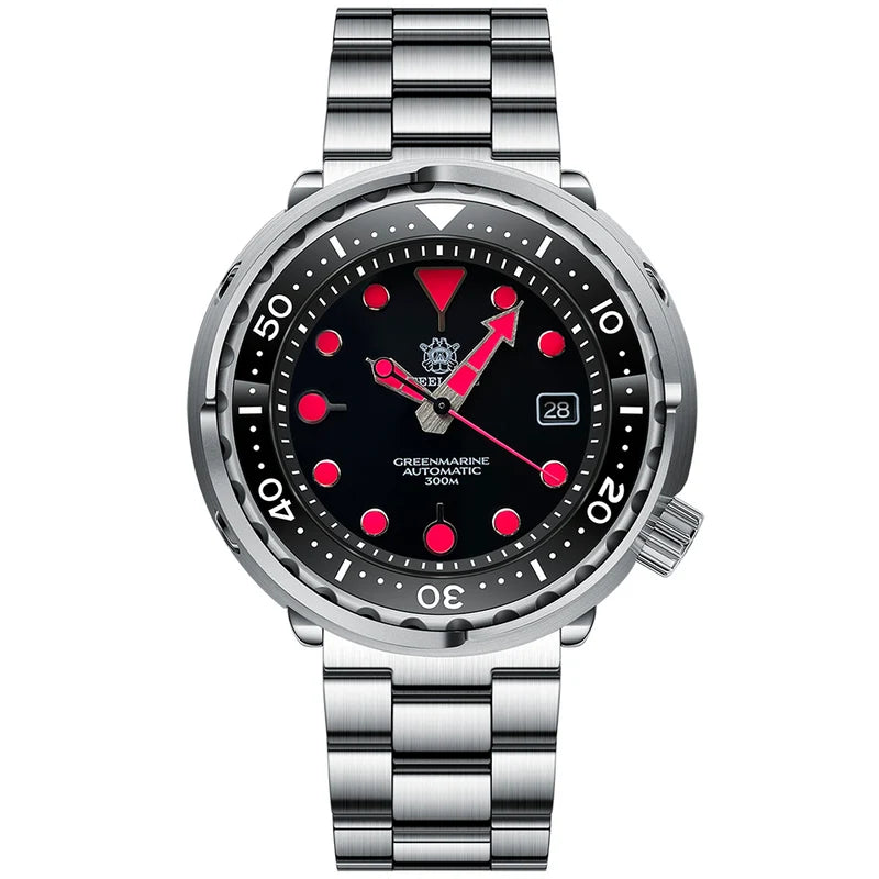 Bold Colour Statement — STEELDIVE SD1975T Upgraded Dial Automatic Shrouded Diver, Ceramic Bezel, 300M Water Resistant [Colour Options & Strap]